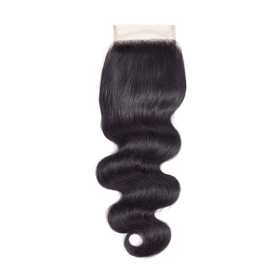 Raw hair body wave HD and transparent lace closure 5X5inch one donor hair