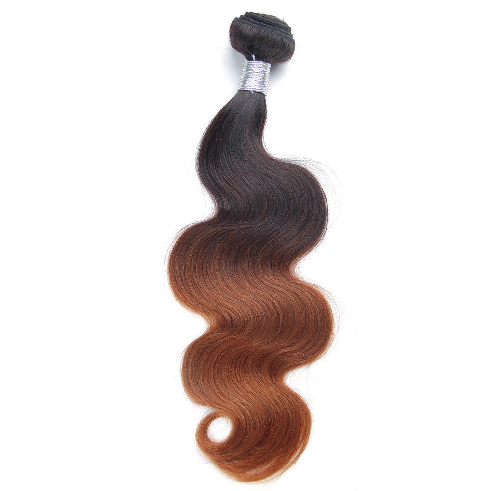 Ombre #30 body wave brazilian hair bunldes peruvian human hair weave ombre