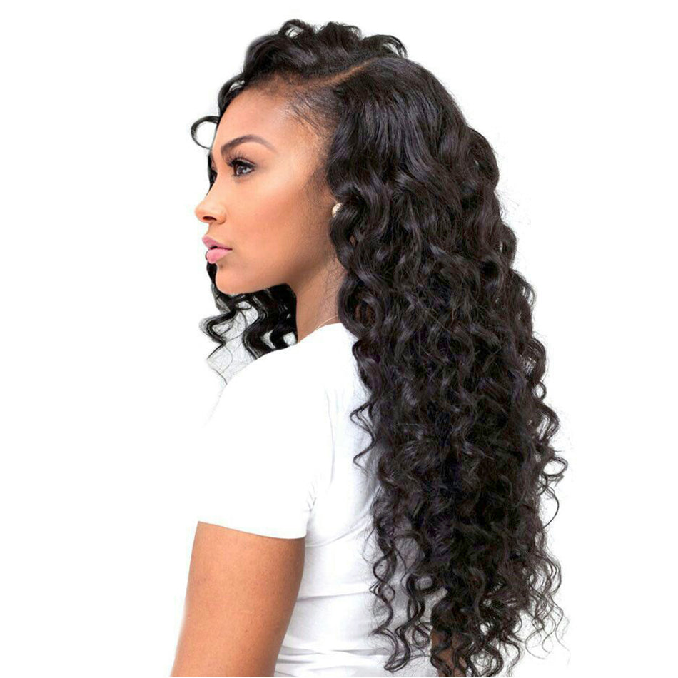 Natural wave customized virgin closure and frontal wigs full ends human hair wigs pre plucked