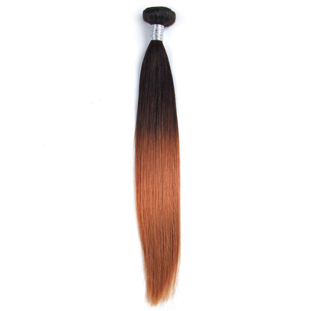 Ombre #30 Straight human hair ombre bundles 12-24inch peruvian brazilian hair