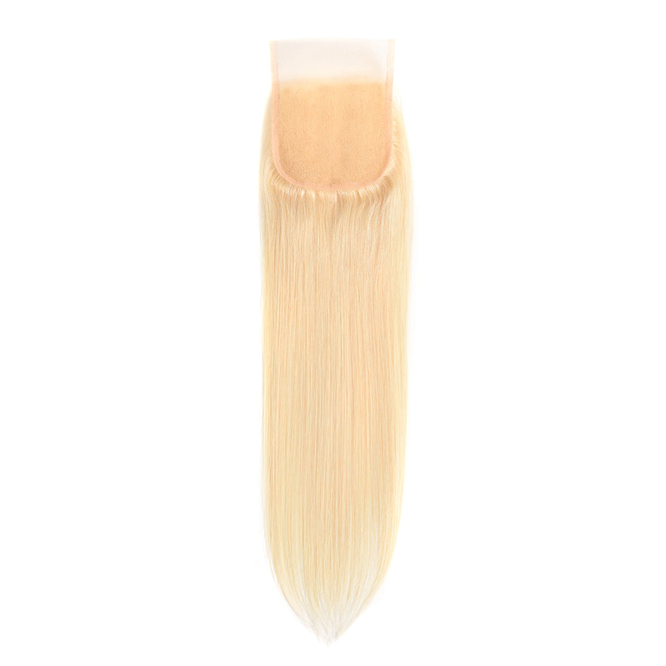 Raw blonde straight 5X5 closure 613 color HD and transparent lace closure raw hair