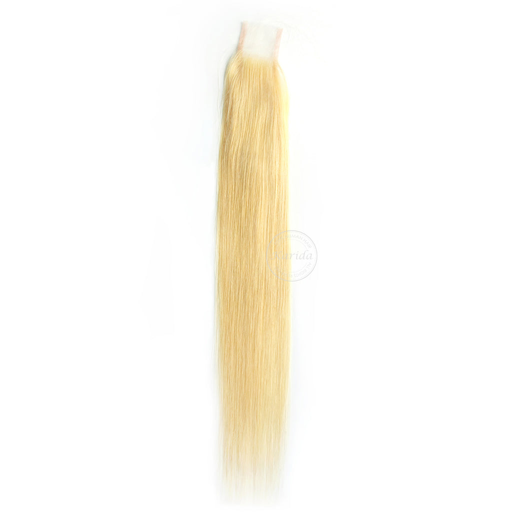 Blonde straight closure 2x6HD human virgin hair closure swiss lace 613 color