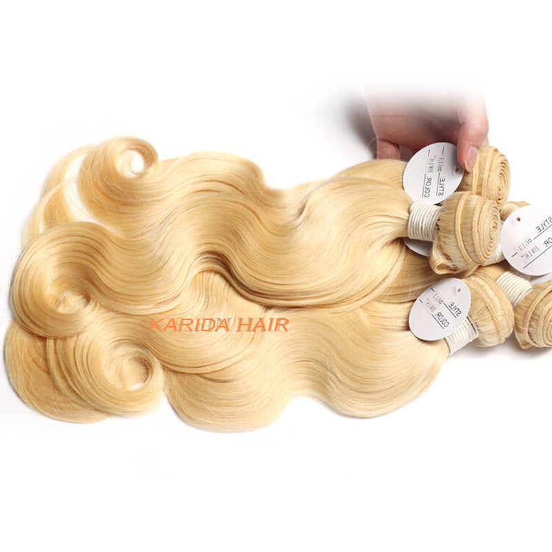 3Bundles blonde color 613 body wave virgin human hair high quality karida hair