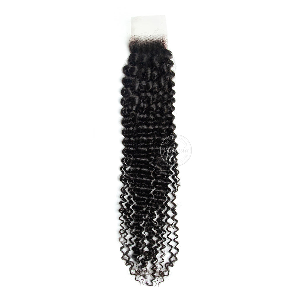 Kinky curl 2x6HD human virgin hair closure swiss lace tight curl closure natural color