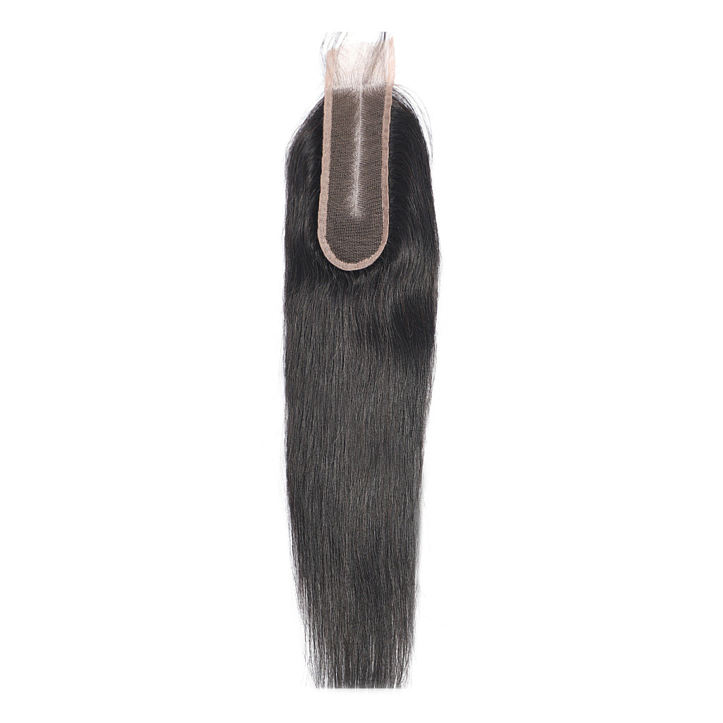 Lace closure straight hair 2x6inch human virgin hair closure swiss lace natural color