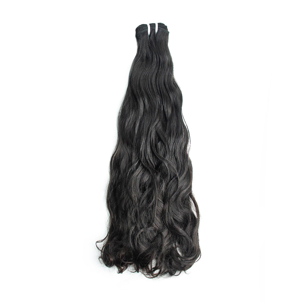Natural raw hair bundle double drawn natural color 1B unprocessed human hair new arrival