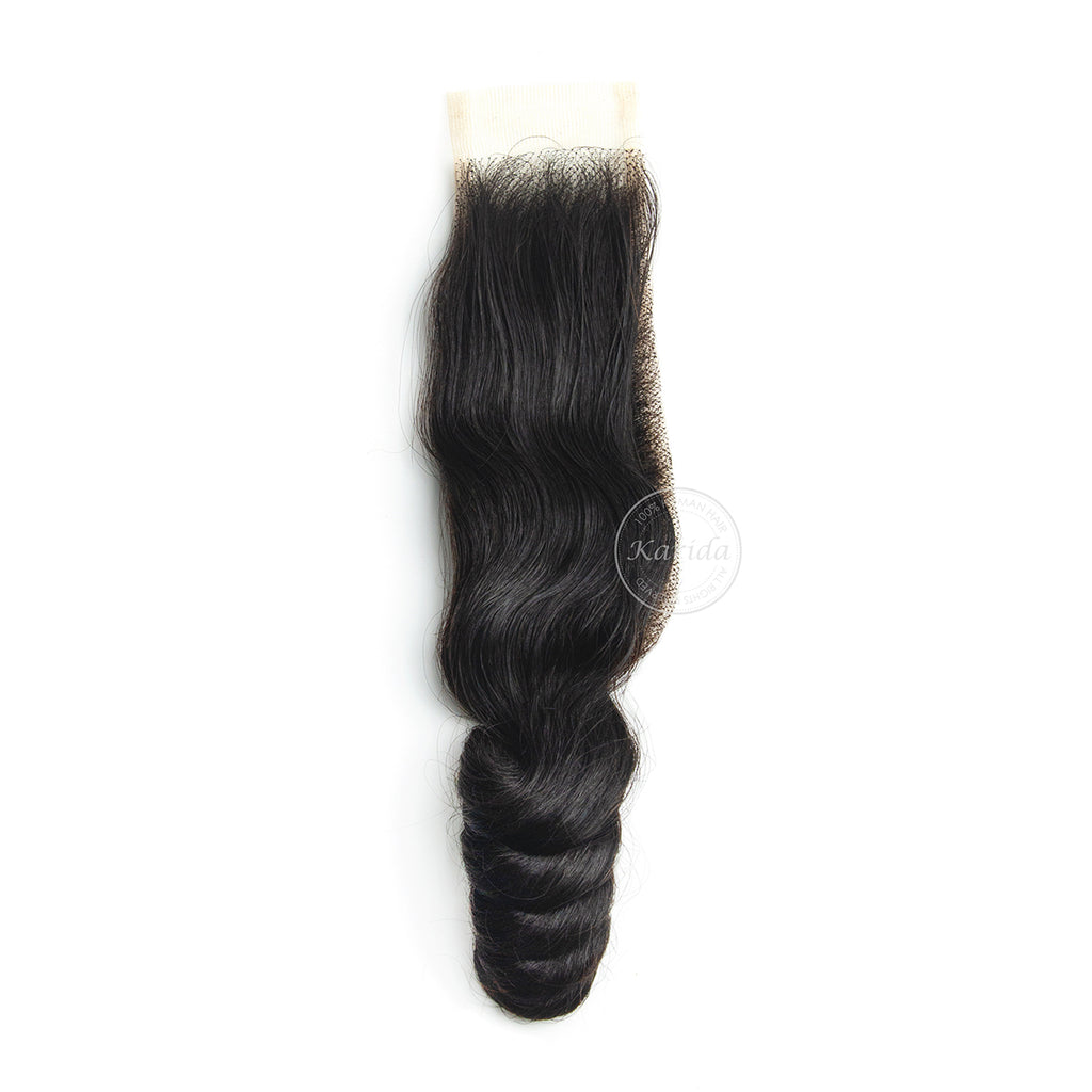 Loose wave 2X6HD lace closure virgin human hair closure swiss lace natural color