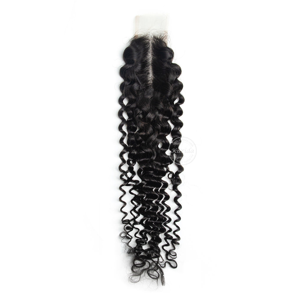 Curly hair 2X6HD lace closure natural color virgin hair closure unprocessed hair