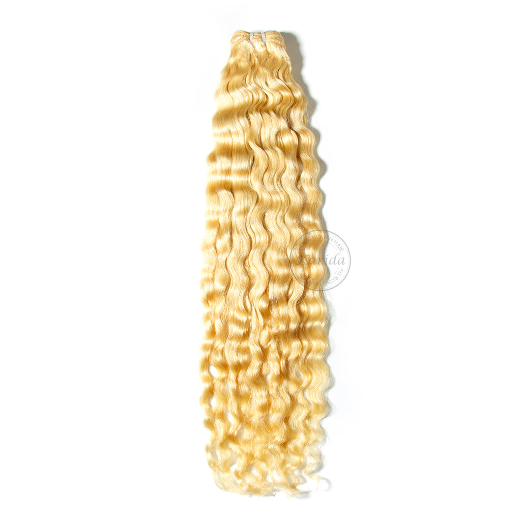 Raw blonde hair water wave bundles #613 top quality blonde hair extensions