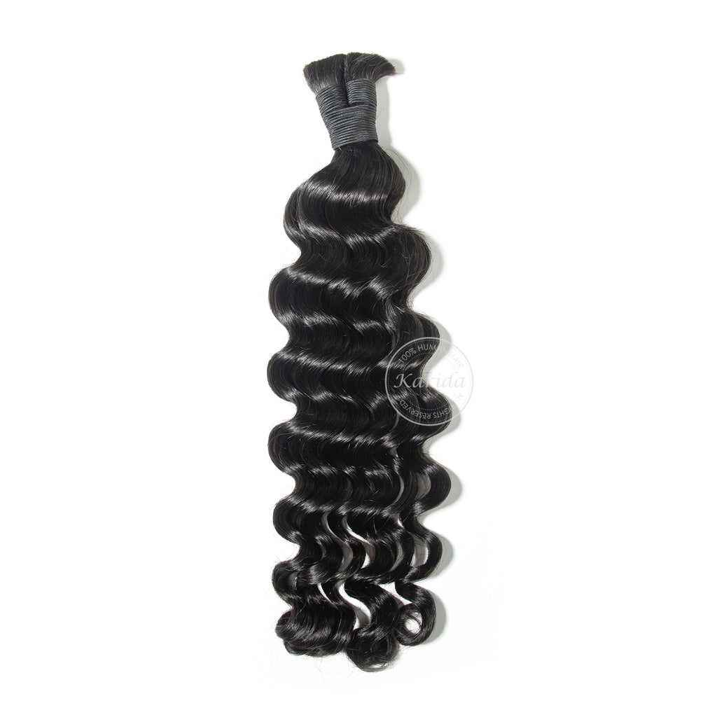 Natural color 1B virgin hair bulk natural wave human hair bulk extensions