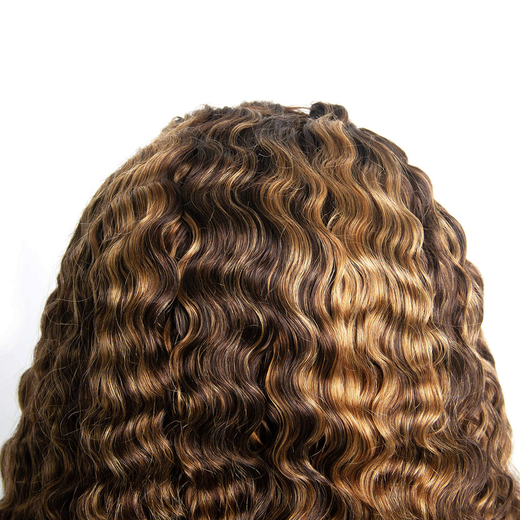 Piano color 4/27 burmese curl lace full frontal wig top quality