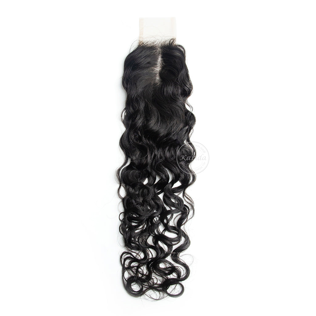 Water wave 2X6HD Lace closure swiss lace natural color unprocessed virgin hair