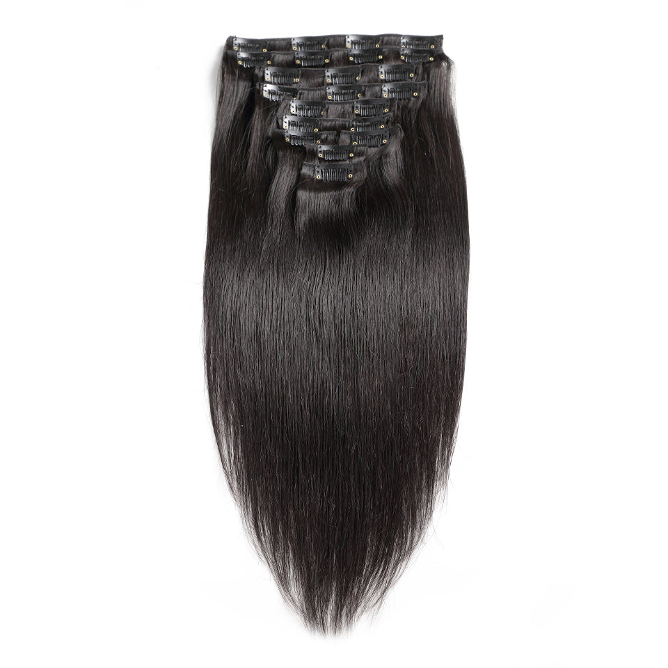 10Piece/set straight hair clip in extensions brazilian peruvian human hair extensions