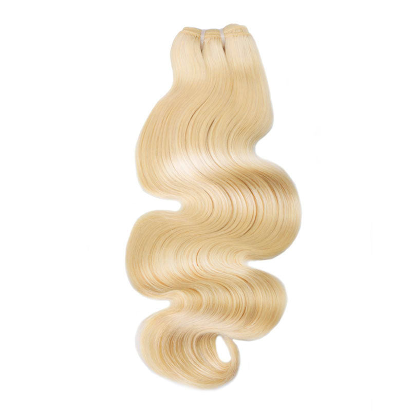 European blonde body wave bundle #613 color human hair weft virgin hair quality