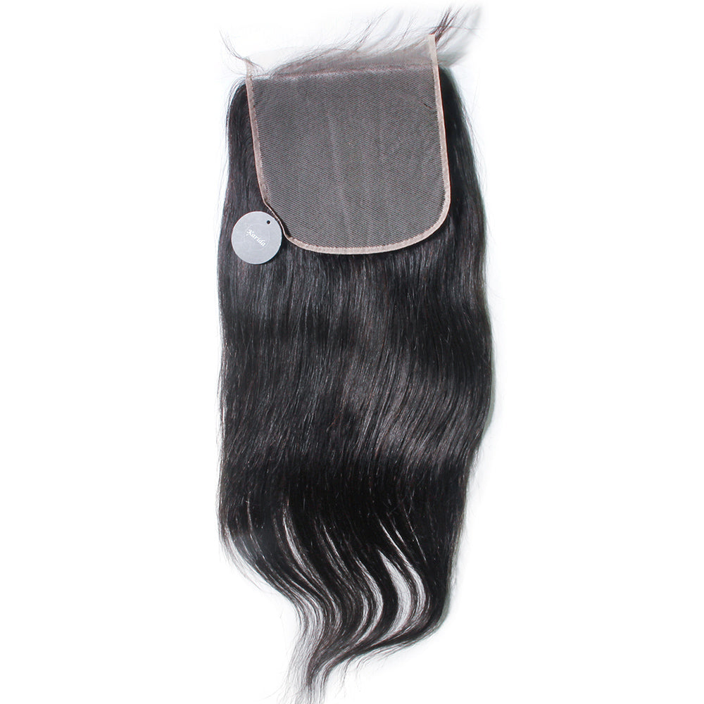 7X7inch straight hair HD and transparent lace closure virgin human hair pre-plucked hairline