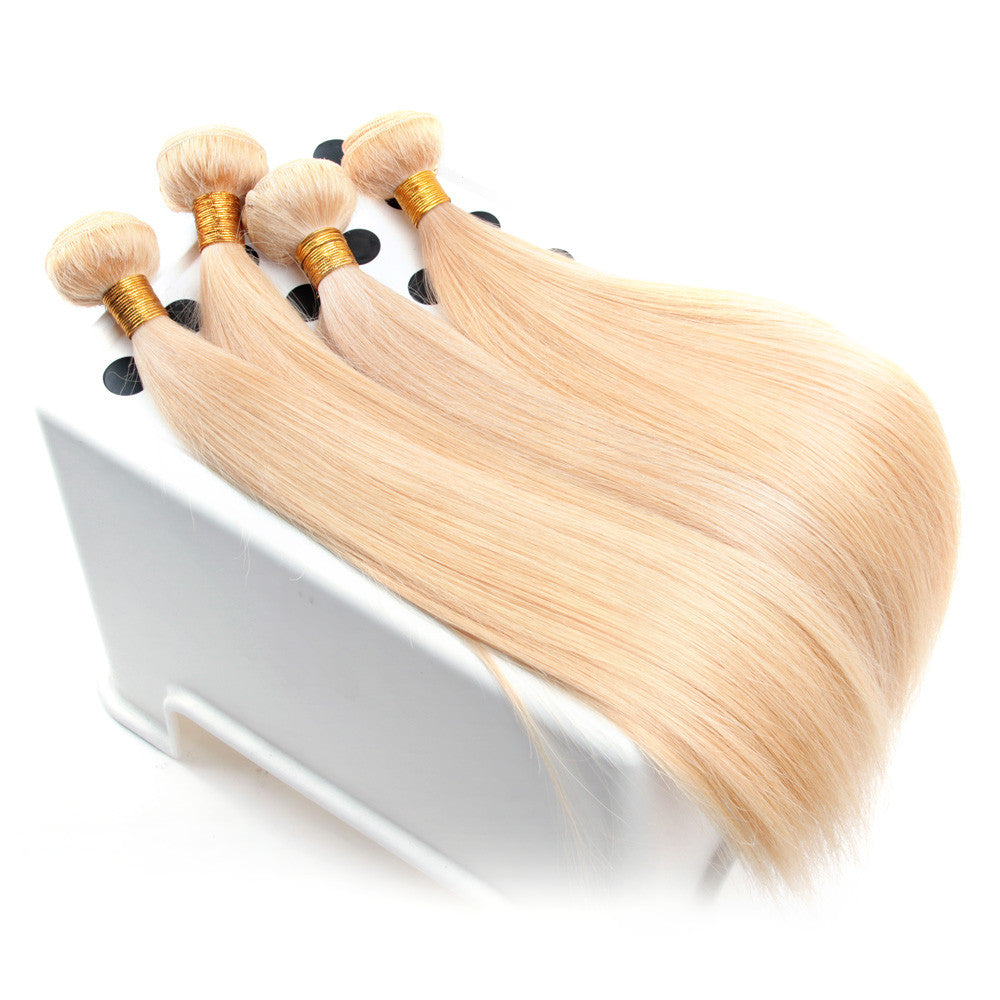 4Bundles Blonde body wave straight European #613 color hair weave
