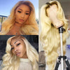 Virgin blonde lace wig #613 body wave lace frontal and closure wig virgin hair wig