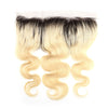 Blonde virgin frontal 13x4inch with dark root 613 color HD / transparent body wave lace frontal