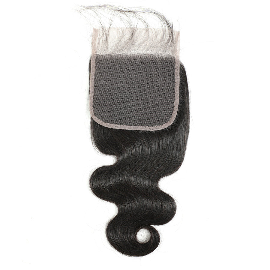 Body wave 6X6 HD and transparent raw hair closure natural color hair with baby hair