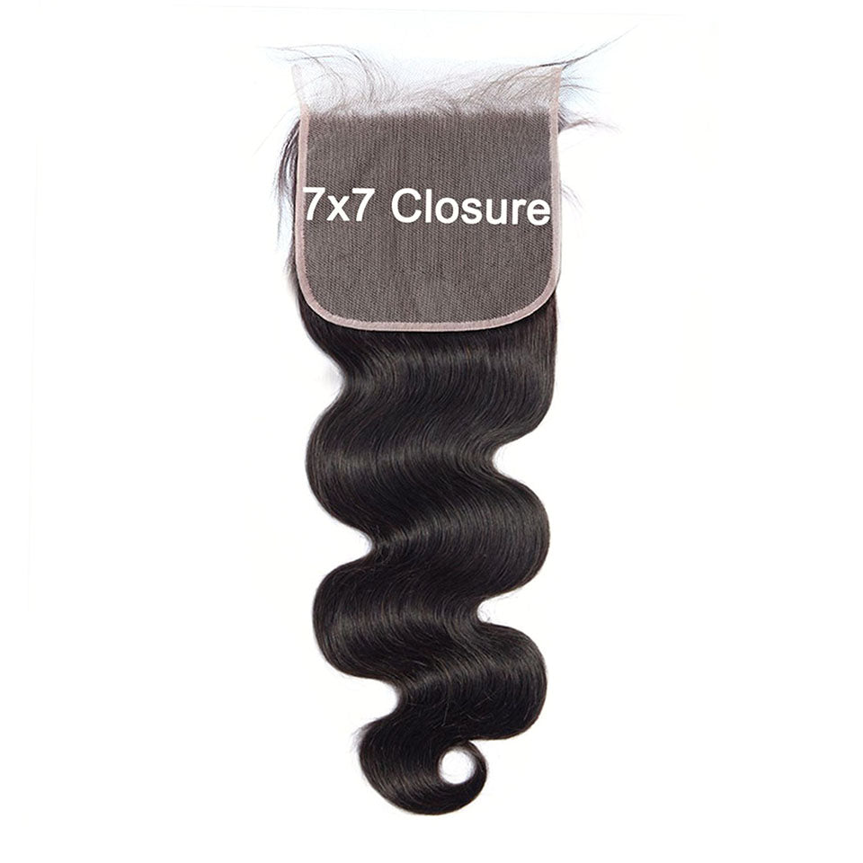 Body wave 7X7 Raw hair closure HD and transparent one donor hair natural color