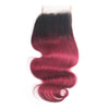 Burgundy Ombre body wave 1B/#530 lace closure human hair ombre closure