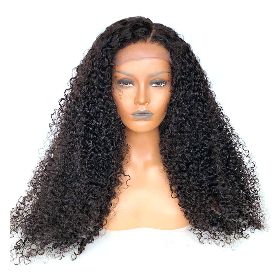 Curly hair frontal lace wig and closure wig human hair high density virgin hair wig