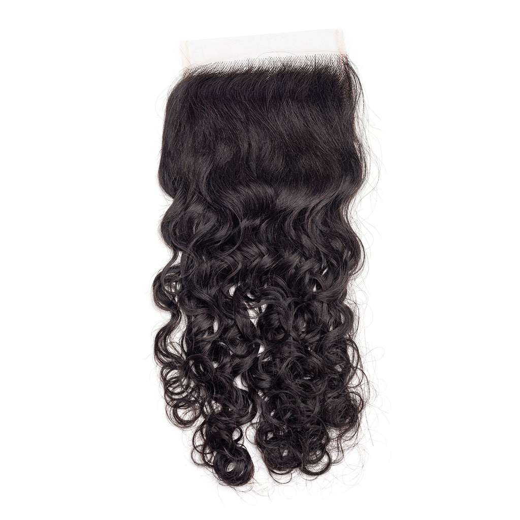 Water wave lace closure HD and Transparent 5X5inch natural hair line virgin hair closure human hair