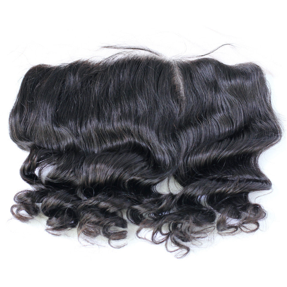 Loose wave lace frontal closure 13x4inch virgin hair frontal HD / Transparent natural color