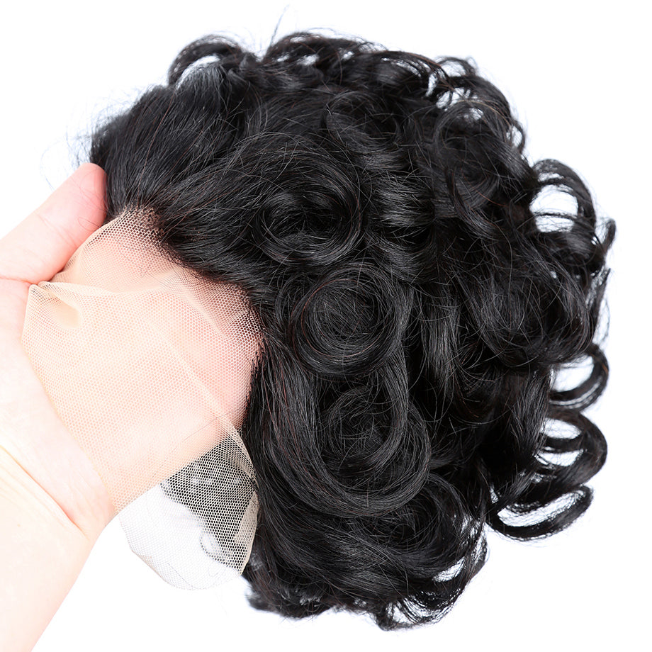 Fumi curl pixie cut wig human hair natural black pixie cut front lace wig free shipping