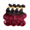 4Bundles ombre burgundy brazilian body wave human hair red ombre