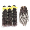 Deep wave hair bundles with closure deal brazilian virgin hair deep wave