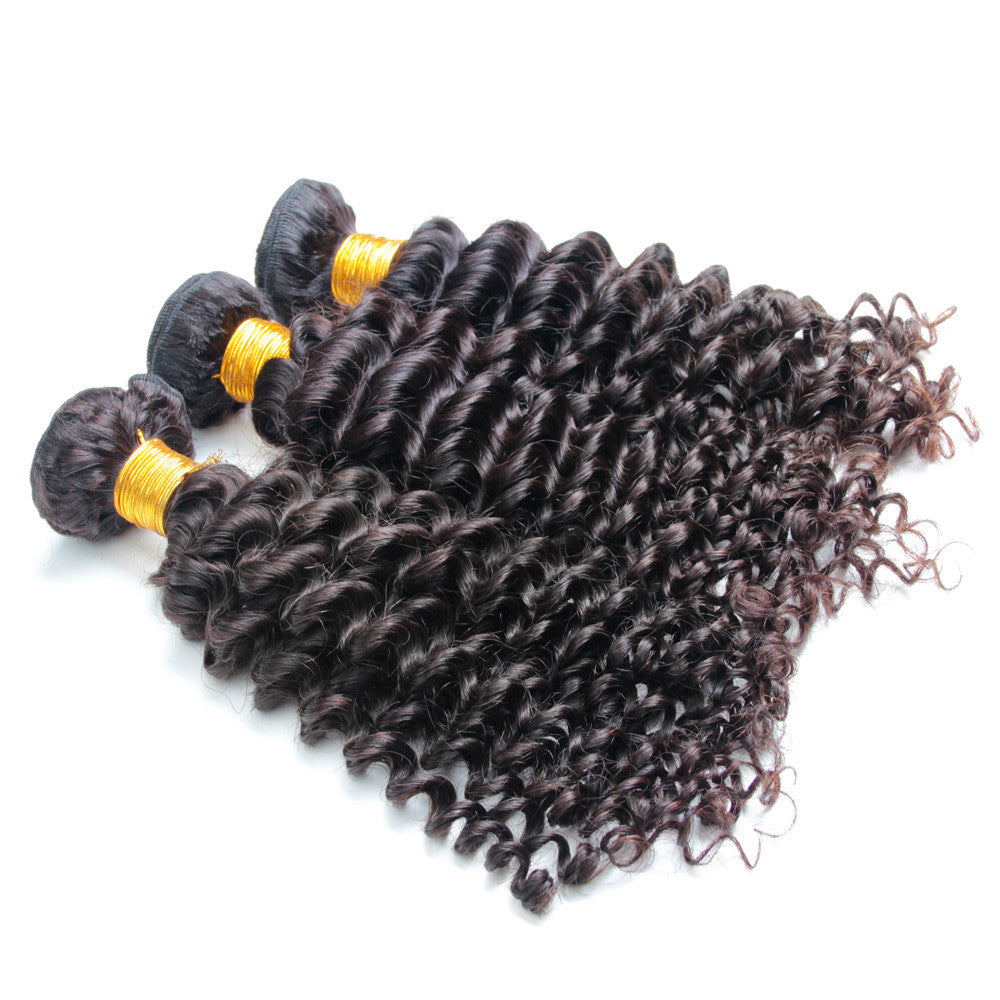 3Bundles Brazilian deep wave virgin human hair bundles unprocessed no tangle