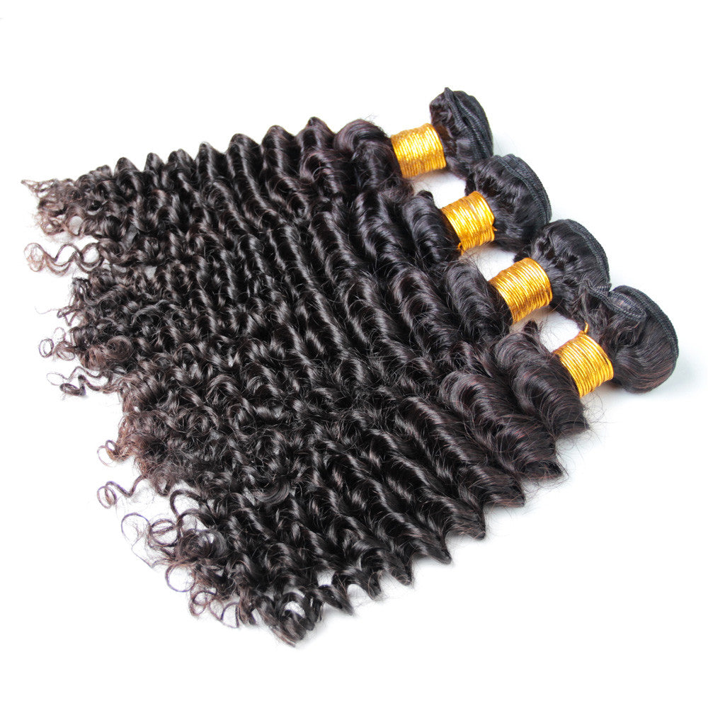5Bundles brazilian deep wave peruvian human hair weave raw indian