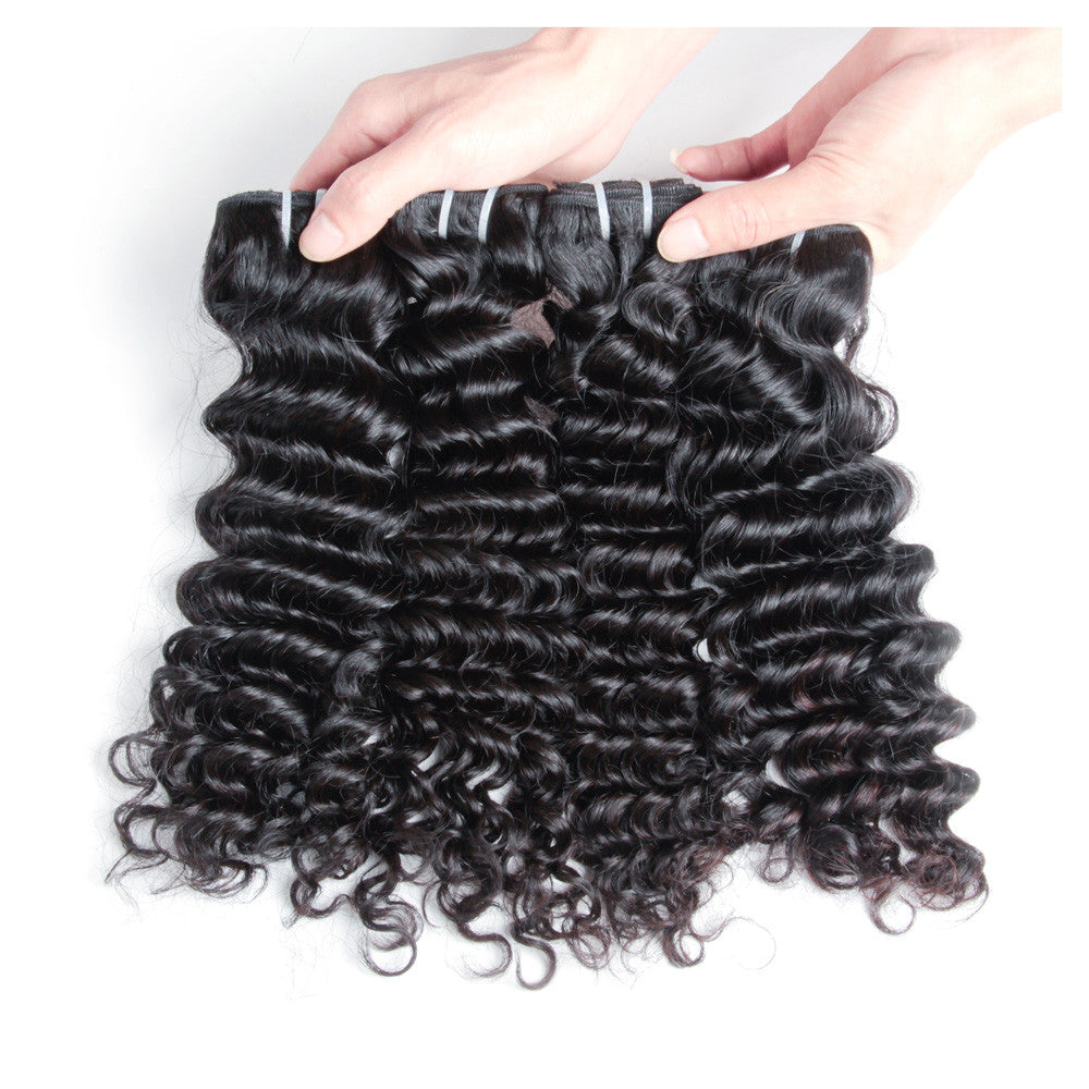 4Bundles natural color indian 100% human hair deep wave unprocessed