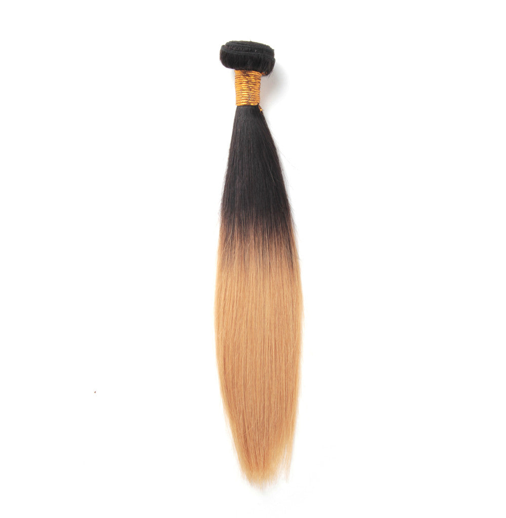 Ombre blonde #27 straight hair weaves wholesale price ombre brazilian