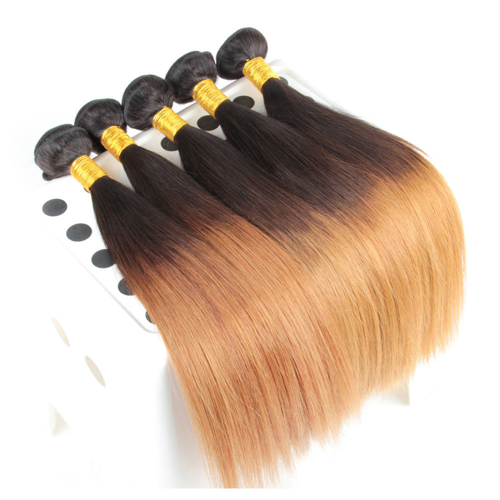 5Bundles ombre straight brazilian hair #27 human hair 100% weave ombre