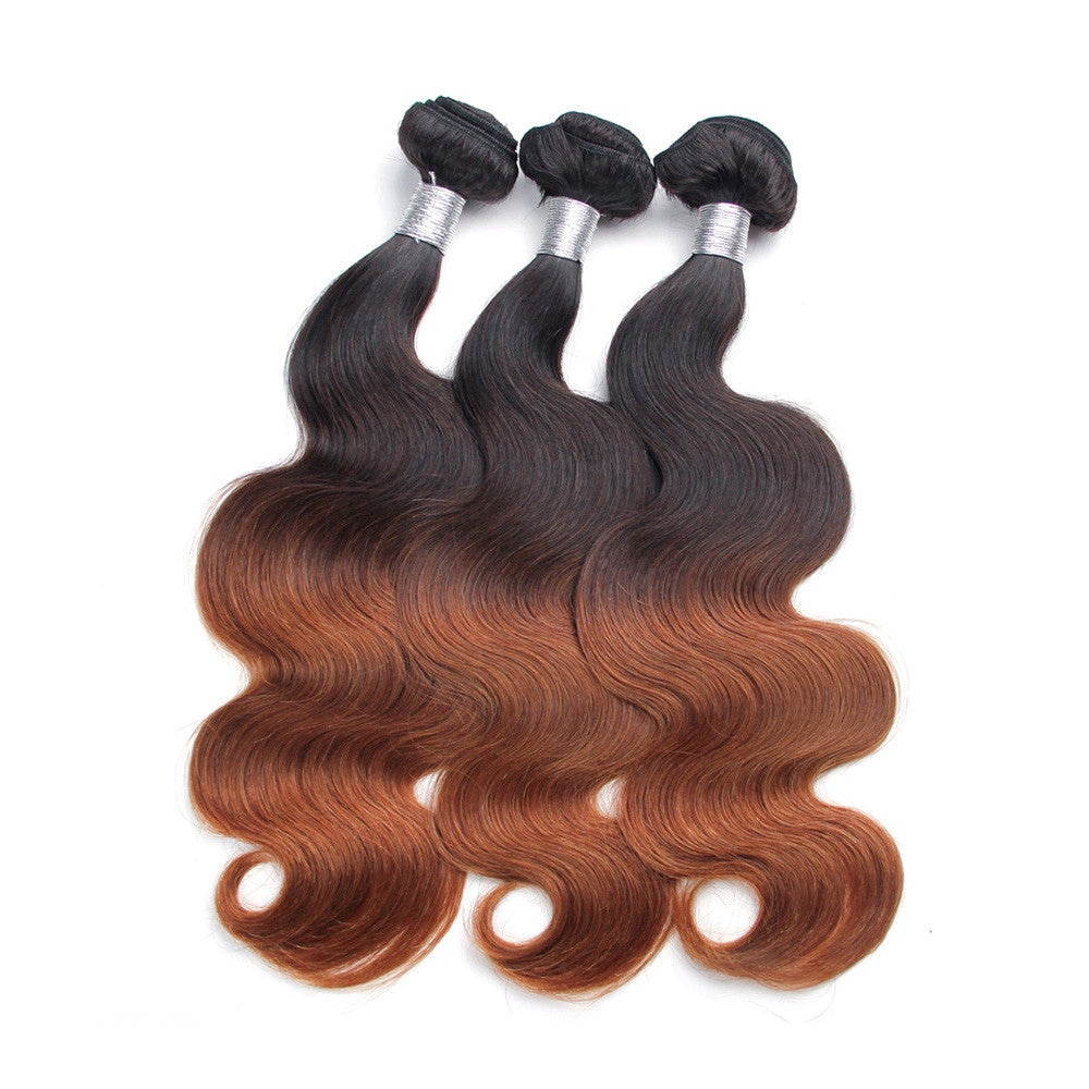 3Bundles ombre #30 dark brown body wave brazilian ombre human hair