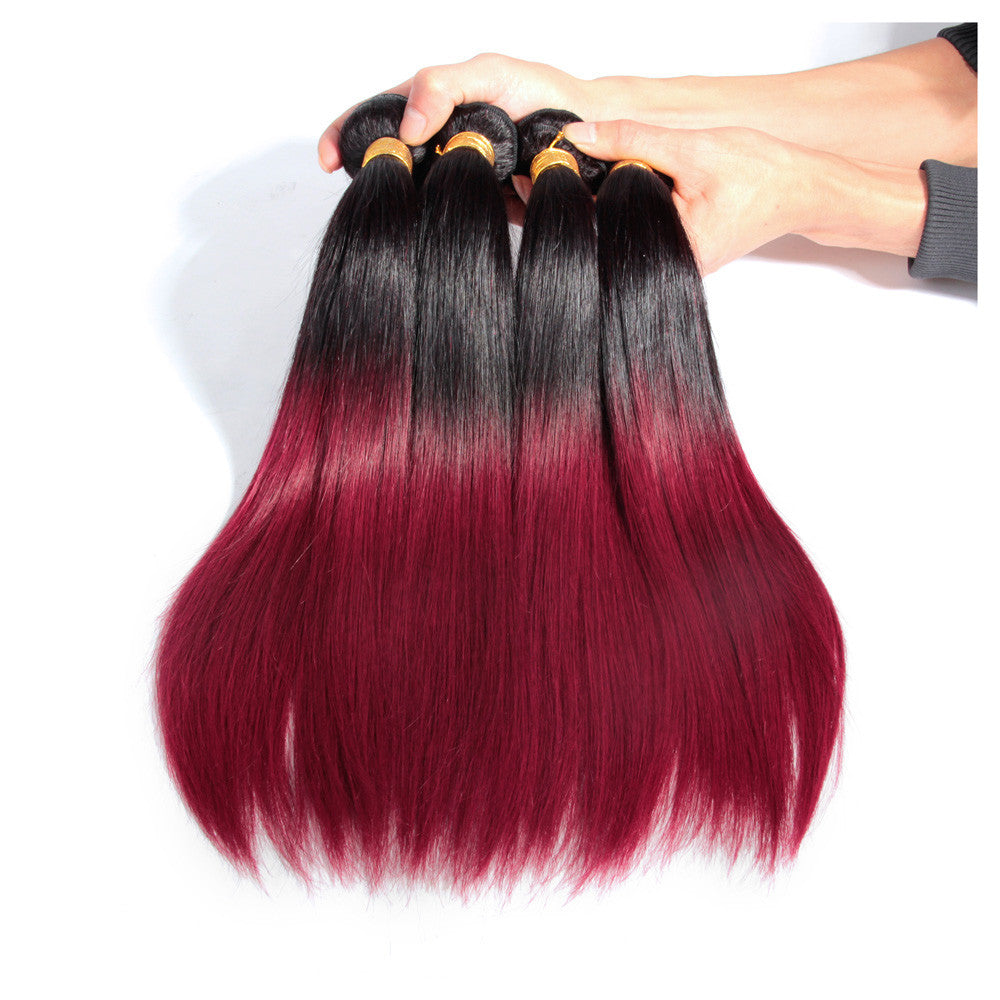 5Bundles straight ombre burgandy hair #530 brazilian peruvian hair