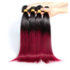 4Bundles straight brazilian ombre Burgundy #530 colored hair weave