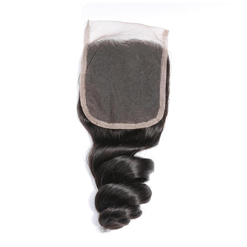 4*4 Transparent Lace Closure Water Wave Hair High Quality Virgin Hair