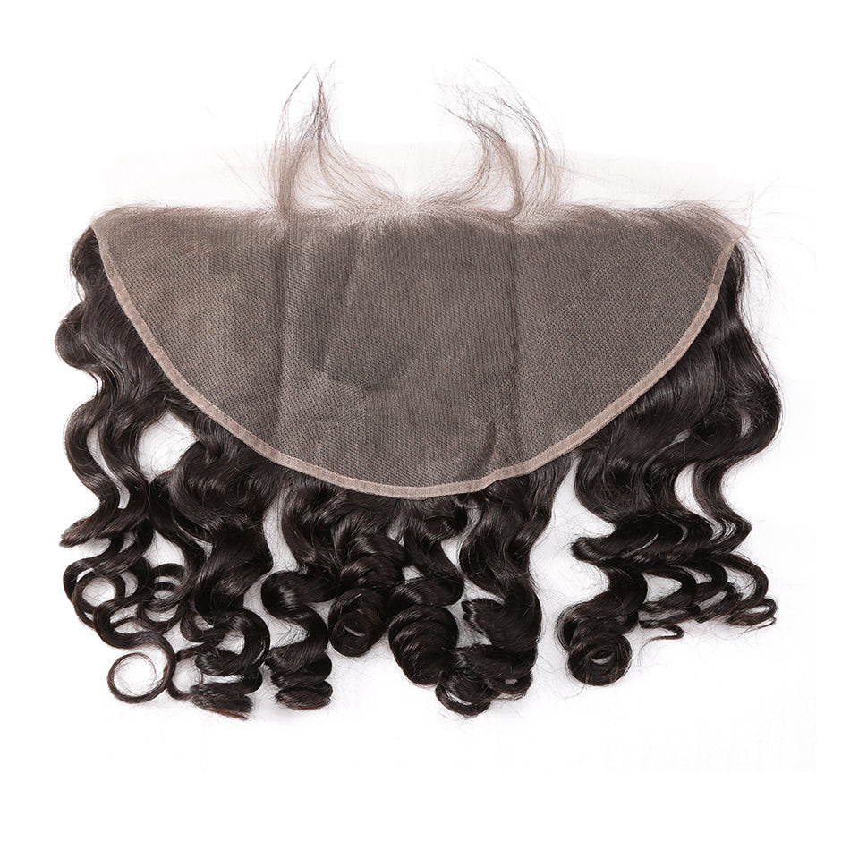 Loose wave frontal 13x6 virgin hair HD and transparent lace with baby hair around pre plucked
