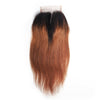 Straight hair closure dark brown 1b/#30 ombre color human hair lace closure