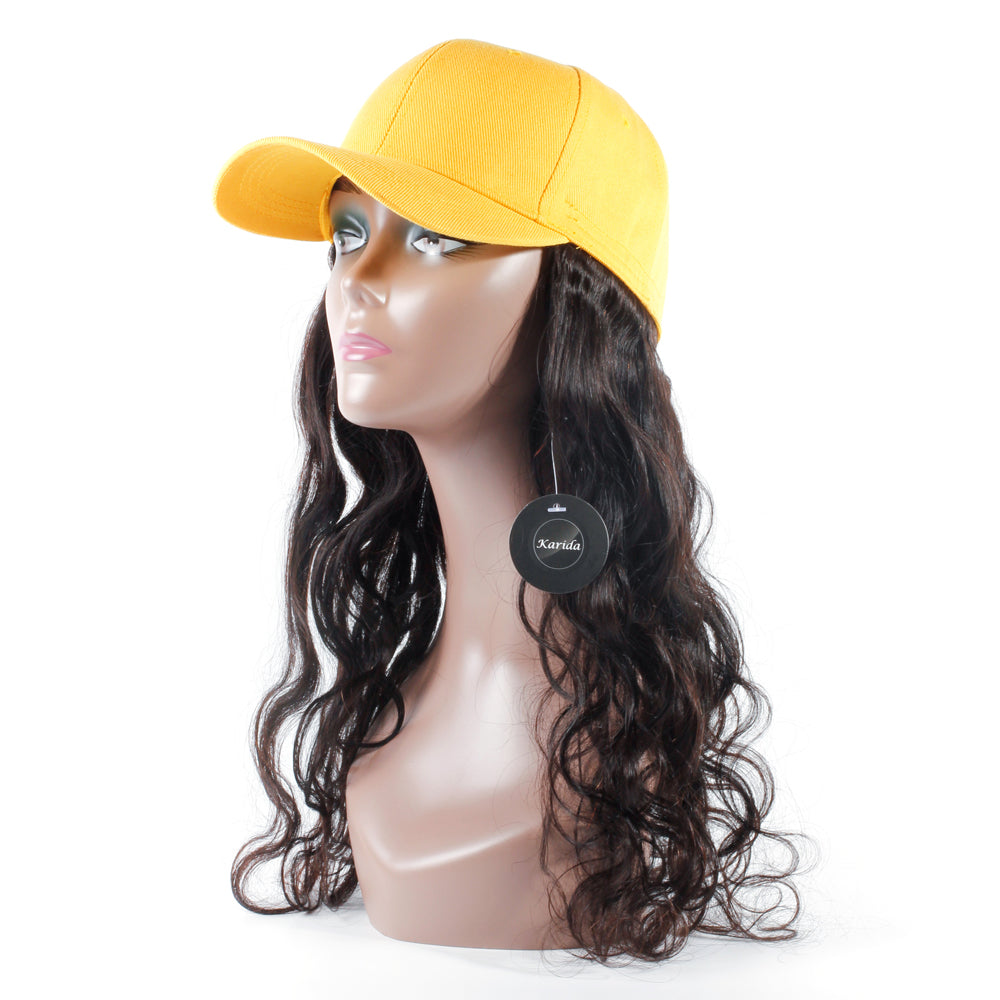 Peaked cap custom wig body wave human virgin hair wig Karida hair free shipping