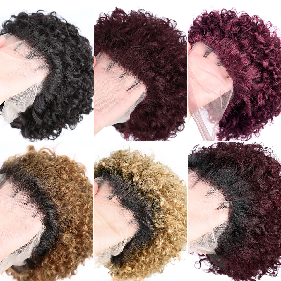 Pixie cut lace wig virgin human hair lace front wigs for black women free shipping