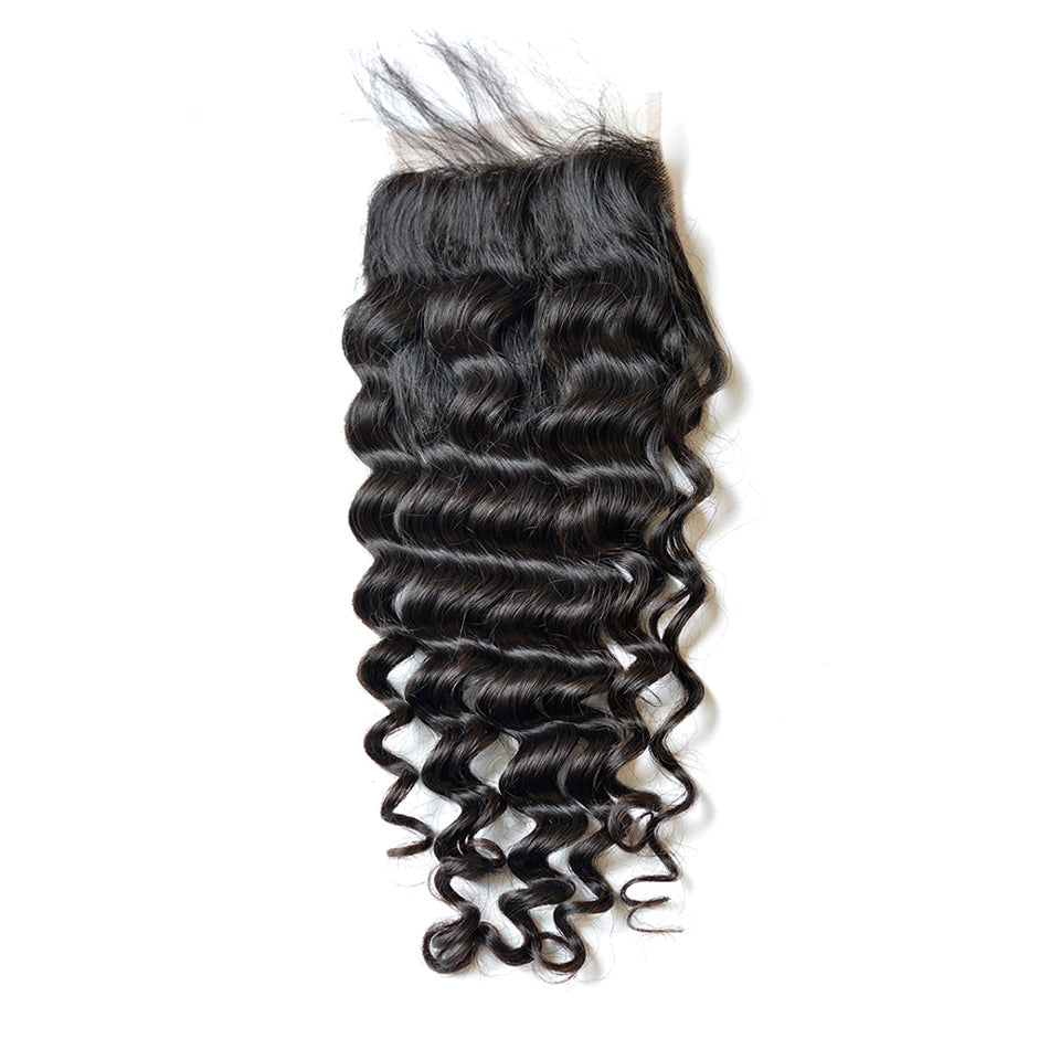 Natural wave HD / Transparent closure 5x5inch virgin human hair closure small knots with baby hair