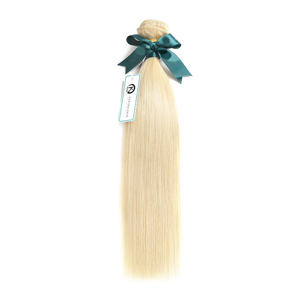 Straight blonde hair #613 premium top european blonde human hair bundles