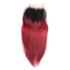 Straight closure burgundy ombre 1B/#530 lace closure 100% human hair closure