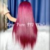 99J Pure color Raw straight hair colored closure wig 6X6 transpatent and 13X4 frontal wig
